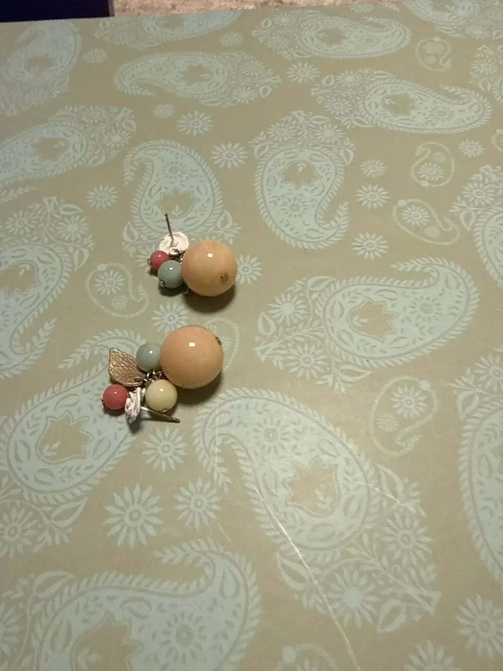 Vintage 1960s Pastel Dangles Earrings- 2 Pieces - Picture 5 of 9